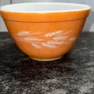 Autumn Harvest-Wheat Stalks Vintage Orange Mixing Bowl 401.